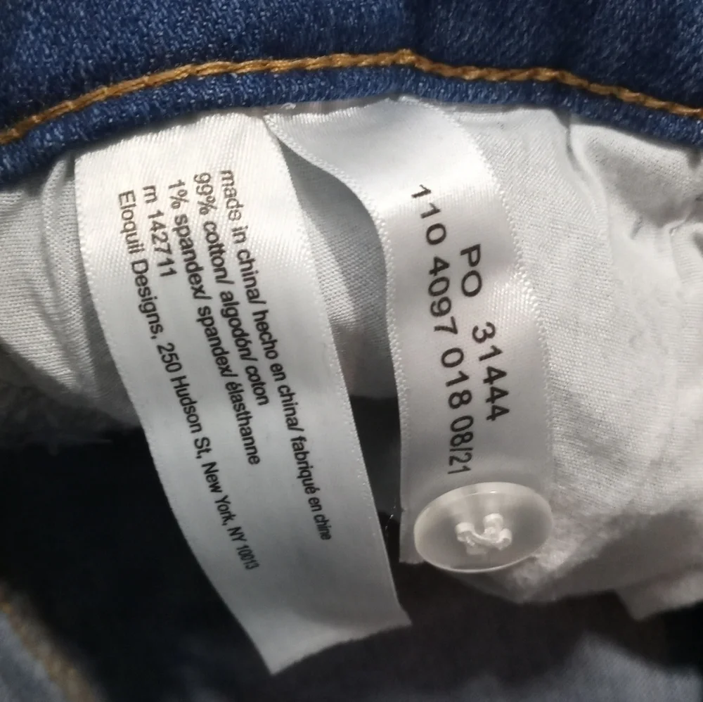ELOQUII Baggy Straight Plus Asymmetrical Waist Ankle Denim Pants Jeans Size 14